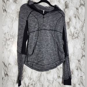 Lululemon Base Runner Quarter Zip Pullover Black Gray